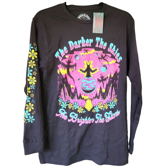 Wizard of Barge Darker the Skies, Brighter the Stars Black Longsleeve Tee NWT - Picture 1 of 8